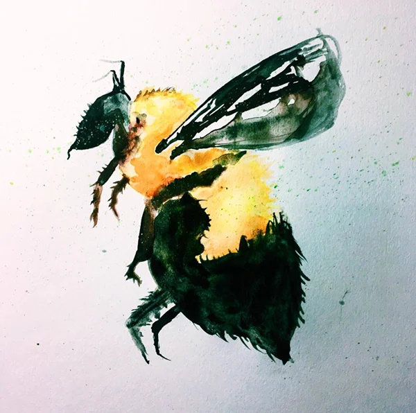 Watercolor bumblebee
