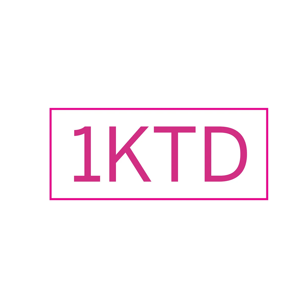 1KTD logo in magenta type inside a thin magenta box