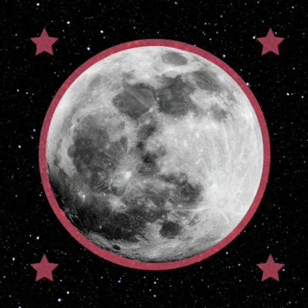 Glamour Magic Astrology Guide cover: Full moon in a pink ring with stars